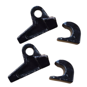 Euro 8 No.8 Hook & Eye Bracket – Heavy Duty 40mm Pinhole Mounting Bracket for Loaders & Attachments - PAIR