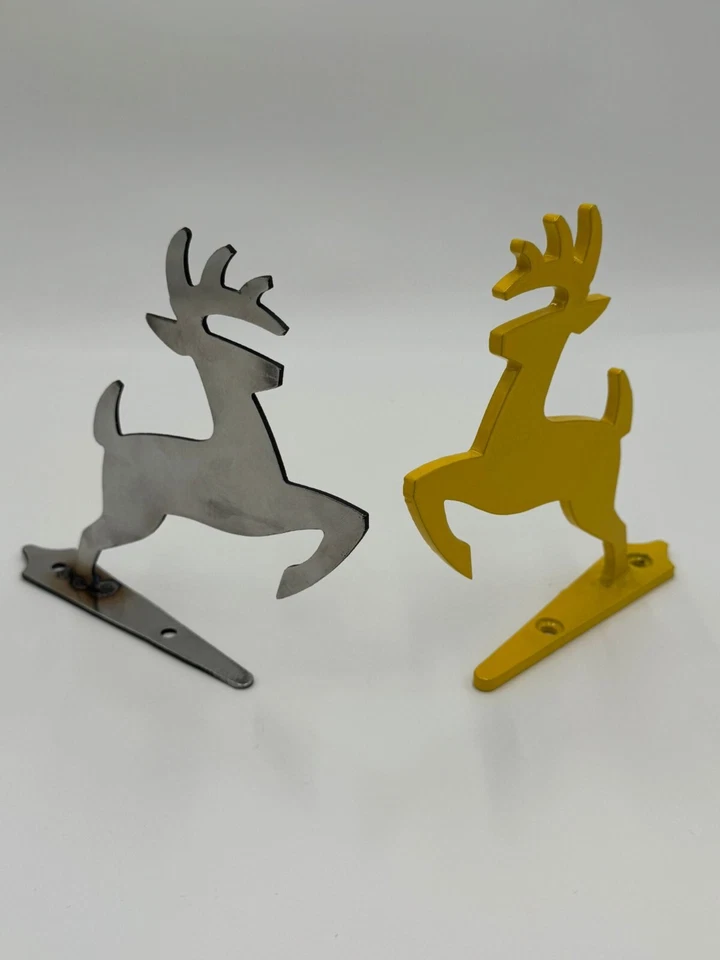 John Deere R & M Series Hood Mascot – Stainless Steel or Powder Coated Yellow Tractor Badge
