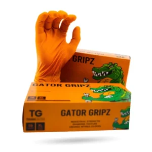 Gator Gripz Orange Diamond Grip Nitrile Gloves | Heavy Duty Automotive - 50 Pack
