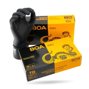 BOA Pro Black Nitrile Gloves | Lightweight Heavy-Duty Automotive & Industrial - 100 Pack