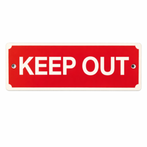 Heavy Duty KEEP OUT Sign 200x65mm | 3mm Thick Warning Sign for Security, Farms & Restricted Areas