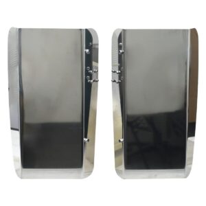 Heavy Duty Stainless Steel Tractor Mirror Guard Pair - John Deere R Series - Offset Clamp