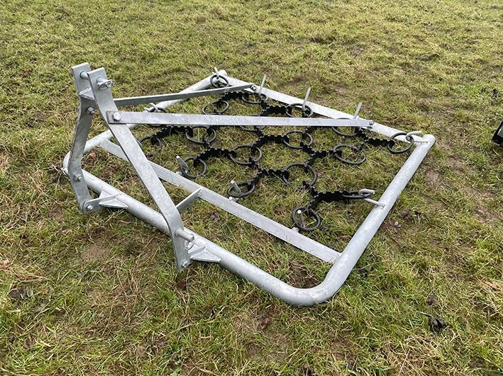 Small Holder Grass Harrow Frame 1440x1280mm Cat 1 3 Point Paddock Harrow